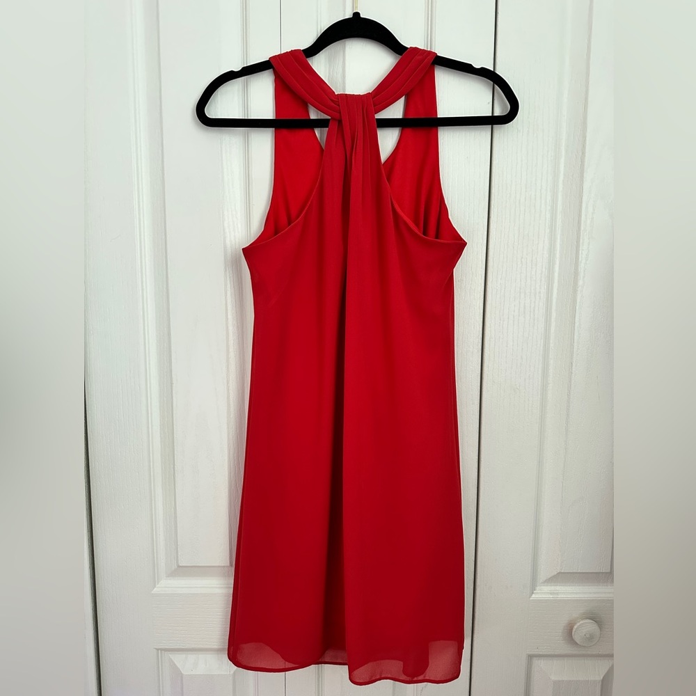 BCX Dress Keyhole-Back Sleeveless Halter Short Party Shift Dress (S) - Picture 2 of 3